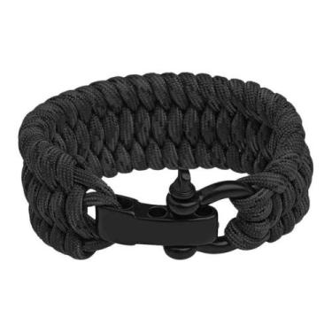 Imagem de Bracelete de sobrevivência Cord AK TAG - NTK, Preto, Único