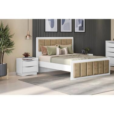 Imagem de Mesa de Cabeceira 52cm X 54cm 2 Gavetas Branco - Kappesberg