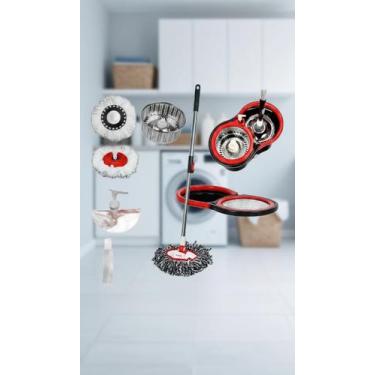 Imagem de Mop Giratório 14L com Cesto Inox e Dispenser 140cm - Congratulations S