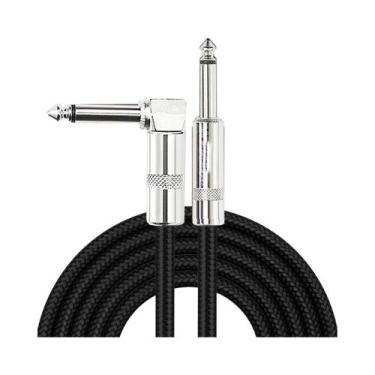 Imagem de Cabo De Guitarra Elétrica Trançado De 1/4 De Polegada Com Conector TS 