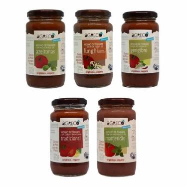 Imagem de Kit 5 Molho de Tomate Agreco: Tradicional, Manjericão, Funghi, Azeiton