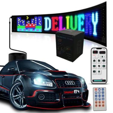 Imagem de Painel Led Display Carro Flexivel Ajustavel App Celular Imagem Texto U