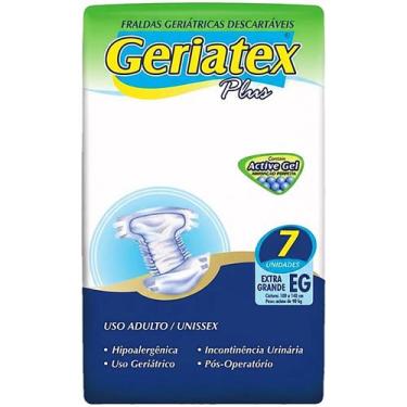 Imagem de Fralda Geriátrica Geriatex Plus Tamanho EG - 07 Fraldas