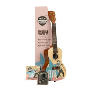 Imagem de Ukulele kala elvis rockabilly learn to play starter kit concert ltp-c-erb