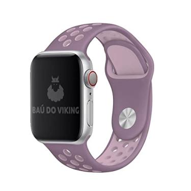 Imagem de Pulseira Silicone Furos, compatível com Apple Watch (Violeta Rosa, 42/44/45 Pequeno)
