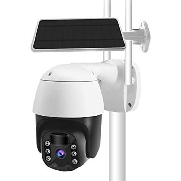 Imagem de Câmera de segurança sem fio 4G / WIFI externa, câmera de vigilância movida a energia solar 1080P com detecção de movimento, visão noturna em cores e áudio de 2 vias IP67 (4G)