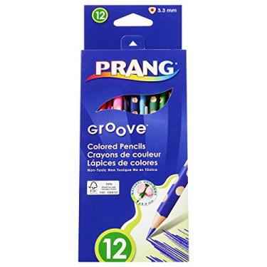 Imagem de Prang Lápis de cor triangular Groove, núcleos de 3,3 mm, 17,7 cm de comprimento, cores sortidas, 12 unidades (28112)