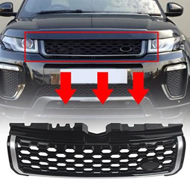 Imagem de FINMOKAL Apto Para Land Rover Range Rover Evoque 2010-2018 Preto Silve Malha Grelha Frontal Cobertura De Ventilação Prata