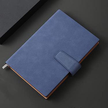 Imagem de Caderno de negócios engrossado A5 couro macio conferência trabalho requintado caderno de escritório retrô, azul, 2 peças