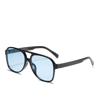 Imagem de Óculos de Sol Piloto Feminino Vintage Amarelo Designer Óculos Feminino Oversized Óculos Populares Óculos Óculos UV400, Preto Azul, A