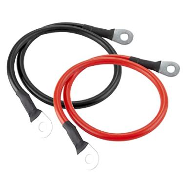 Imagem de Cartman Cabos de bateria 6 AWG, cabos inversores de potência de calibre 6 de 50,8 cm, porcas de 9,5 mm para cortador de grama de carro, quadriciclo e motocicleta (positivo e negativo)