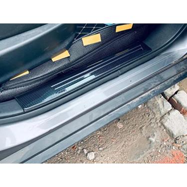 Imagem de GZBFTDH Acessórios de carro Protetor de soleira de porta, para Nissan Kicks 2021 2022 Placa de proteção de limite, painéis de proteção de entrada de porta de peças automotivas (interior, carbono)