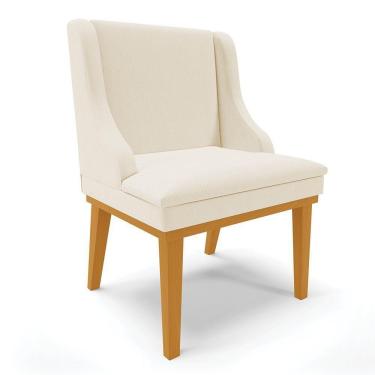 Imagem de Cadeira De Jantar Liz Base Madeira Castanho A19 Bege