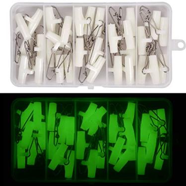 Imagem de FUSIGO Deslizadores de linha de pesca com botões duplos de trava de alta resistência chumbada deslizante giratório encaixe de pesca conector de pesos para água salgada kit de equipamento de pesca
