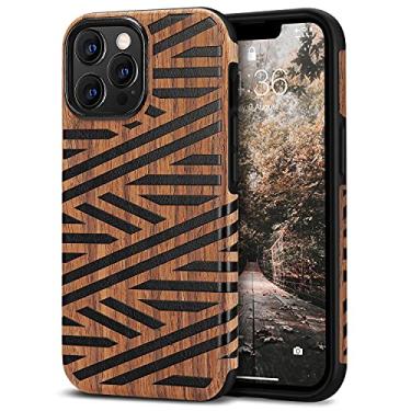 Imagem de Tasikar Capa compatível com iPhone 13 Pro, capa protetora híbrida de grão de madeira com design de couro compatível com iPhone 13 Pro 6,1 polegadas 2021 (madeira e couro)