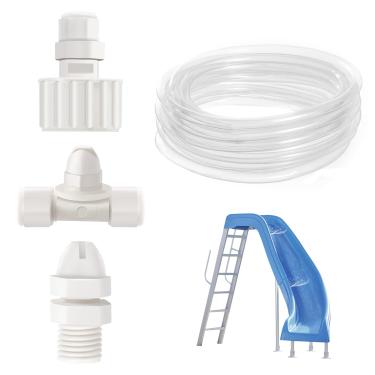 Imagem de Kit de tubulação de água deslizante para piscina, Kit de mangueira pulverizador/peças para escorregador de piscina interno, pulverizador de água deslizante de piscina
