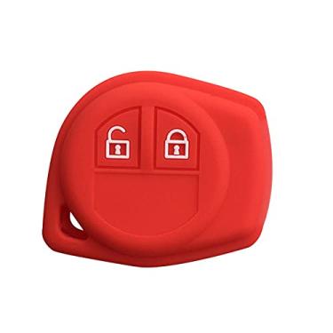 Imagem de YJADHU Capa de chave de carro de gel de sílica capa de chave para chaveiro alarme, apto para janela Suzuki Grand Liana Suzuki Sx4 Swift Vitara Amagatarai, vermelho