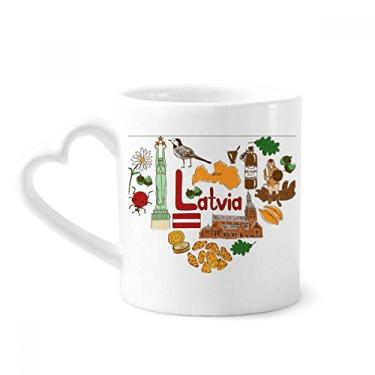 Imagem de Latvia Love Heart Landscap Caneca Bandeira Nacional Café Cerâmica Copos Copo de Coração de Vidro
