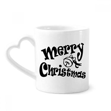 Imagem de Caneca de café de cerâmica com fonte adorável preta Merry Christmas