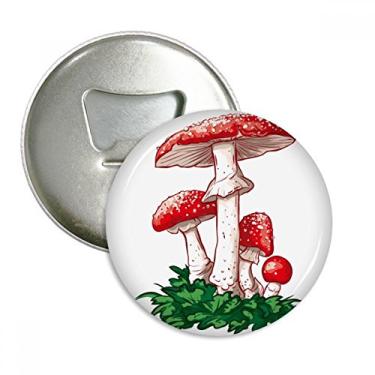 Imagem de Ilustração de cogumelo vermelho venenoso Delicioso abridor de garrafas ímã de geladeira emblema multifuncional
