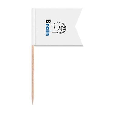 Imagem de Brain Human Body Thinking Rain, bandeiras de palito, marcações de rotulagem para bolo de festa, prato de queijo