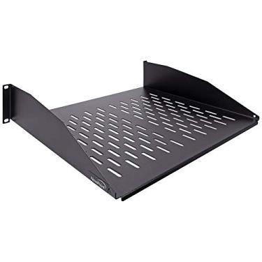 Imagem de NavePoint 2U Prateleira universal ventilada de 48 cm para armário de servidor cantilever 35,5 cm de profundidade preta