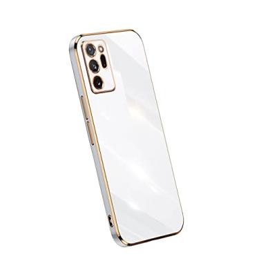 Imagem de Sunswim Compatível com Galaxy Note 20 Ultra Capa Proteção completa de lente de câmera e Galvanizado à prova de choque Capas de telefone de TPU protetoras para Samsung Galaxy Note 20 Ultra 5G 7,9" - Branco
