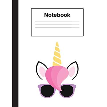 Imagem de Notebook: Unicorn Purple Glasses, Handwriting, Notebook Home Office School Student Teacher Homeschool, 7.4 x 9.7 in, 200 pages for kids, school, home, students, teachers