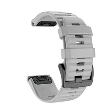 Imagem de WIKUNA 22 26mm Quickfit Smart Watch Straps para Garmin Fenix 7 7S 7X Fenix 6 6X 5S 5X Plus 935 945 3HR Pulseiras de silicone de liberação rápida (Cor: Cinza, Tamanho: para Garmin Fenix 7)