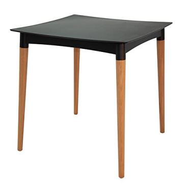 Imagem de MESA PLASTICA DIANA PRETA COM PERNAS DE MADEIRA