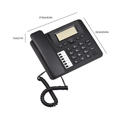 Imagem de LUGU Telefone com fio preto Mesa Telefone f o Telefone DTMF/FSK Suporte de sistema duplo Viva-voz/Rediscagem/Flash/Discagem rápida/Toque Controle de Chip IC integ do Som de alta qu dade Data em