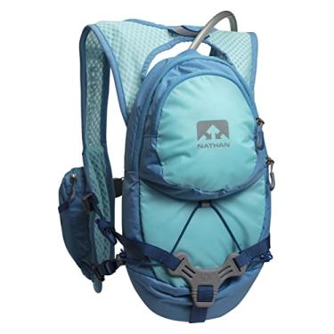 Imagem de Nathan Colete de corrida de hidratação com bexiga de 2 litros incluída. Pacote traseiro com válvula de mordida de bebida - Bolso compatível para smartphone para armazenar itens essenciais