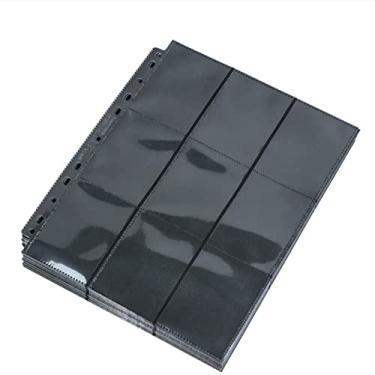 Imagem de PACOTE COM 10 FOLHAS PRETA 18 BOLSOS FORRO TNT ENTRADA LATERAL - PARA TCG, PHOTOCARD.