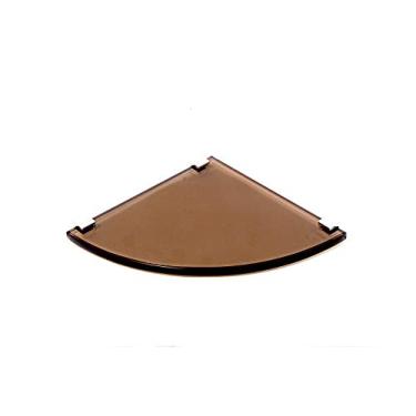 Imagem de Porta Shampoo de Canto Curvo em Vidro Bronze Lapidado - Aquabox - 20cmx20cmx10mm