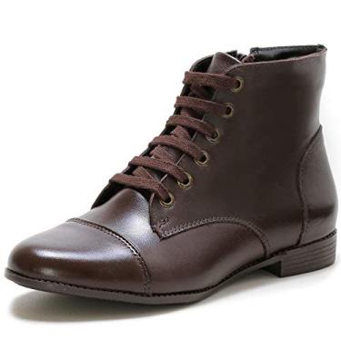 Imagem de Bota Casual Feminina Couro Lisa Conforto Dia a Dia Doc Shoes