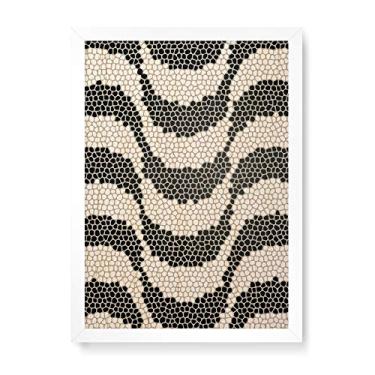 Imagem de Arte Maníacos Quadro Decorativo em Madeira Optical Ondas Mosaico - 23x16,25cm (Moldura caixa em laca branca)