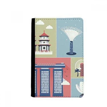 Imagem de Porta-passaporte Cingapura arranha-céus com pontos famosos, porta-cartões Notecase Burse