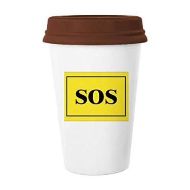 Imagem de Placa transparente atraente Art Deco presente Caneca moderna café copo cerâmica copo tampa de cerâmica