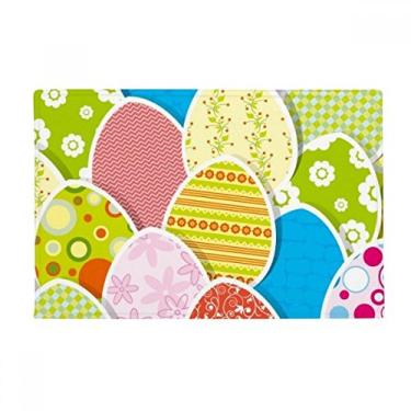 Imagem de DIYthinker Tapete para porta de banheiro com tema de cultura de ovos coloridos e fofo, tapete antiderrapante
