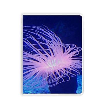 Imagem de Caderno de água-viva azul oceano ciência natureza capa de goma diário capa macia