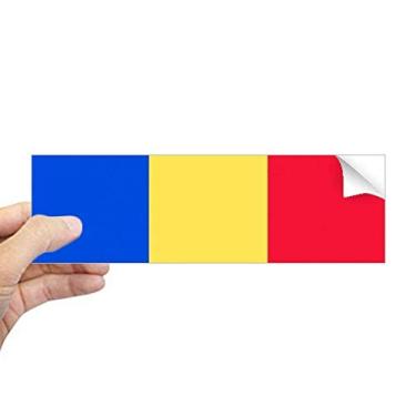 Imagem de DIYthinker Adesivo retangular de para-choque com bandeira nacional da Romênia para janela de notebook