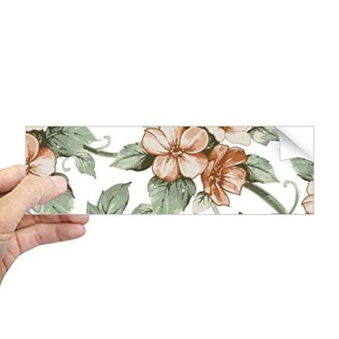 Imagem de DIYthinker Adesivo de para-choque retangular elegante com flores de ratã decorativo para janela de notebook