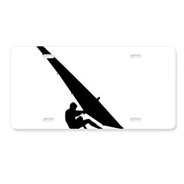 Imagem de DIYthinker Prato de carro esportivo surfando, veleiro, decoração de carro, acessório de aço inoxidável