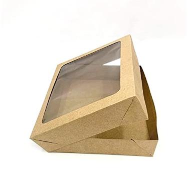 Imagem de 20 Caixas com Visor para Artesanatos, Doces, Lembrancinhas: 24x19x4,5 cm (Kraft)