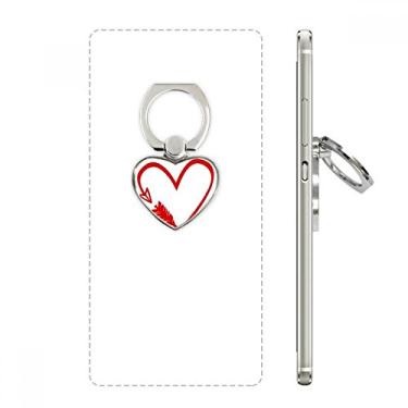 Imagem de Suporte de anel de telefone com ilustração de coração de flecha com design vermelho, suporte universal
