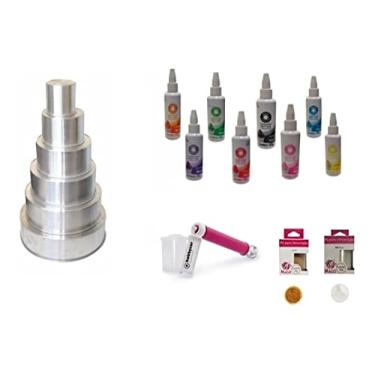 Imagem de 6 Formas Rendas + 8 Corantes Mago + 2 Pó Mago + Bombinha Para Gliter