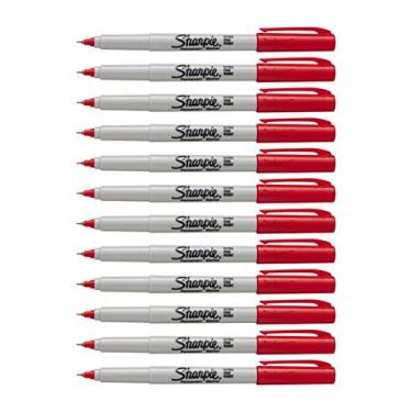 Imagem de Sharpie Color Burst Marcadores Permanentes, Ponta Ultrafina, Vermelho