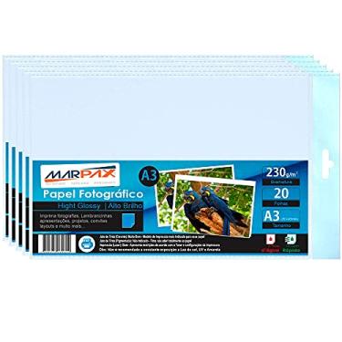 Imagem de Papel Fotográfico A3 230g Brilhante 297x420mm Marpax 200Fls