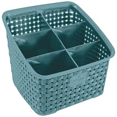 Imagem de ORGANIZADOR RATTAN 6 DIVISÓRIAS VERDE