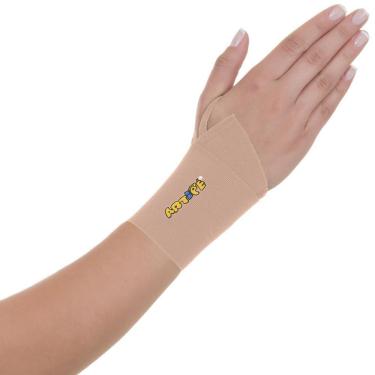 Imagem de Munhequeira De Pulso Tendinite Academia Esporte Elástica 8cm Bege Artipé